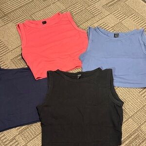 Stylish Women's Sleeveless Crop Tops - Black, Blue, Pink